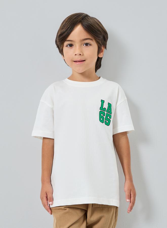 Styli Boys Off-White Graphic Print Oversized T-Shirt - Image 3